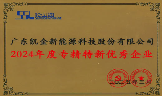 Kaijin New Energy was awarded the title of Excellent Enterprise in Songshan Lake 2024 for its specialization, refinement, and innovation